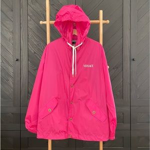 Versace light windbreaker jacket with Medusa buttons. Authentic Guarantee